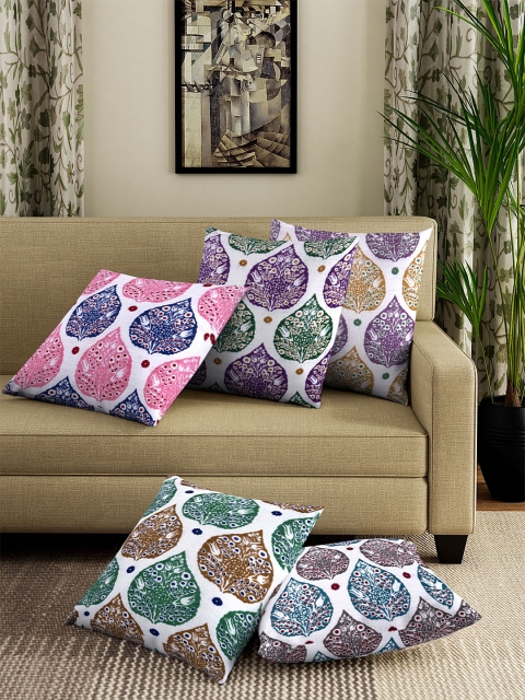 

NEUDIS Set of 5 Multi-Coloured Printed Cushion Covers