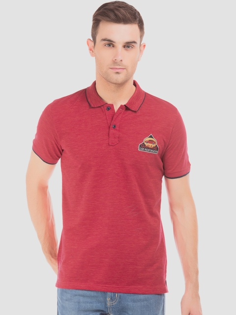 

Ruggers Men Red Solid Polo Collar T-shirt