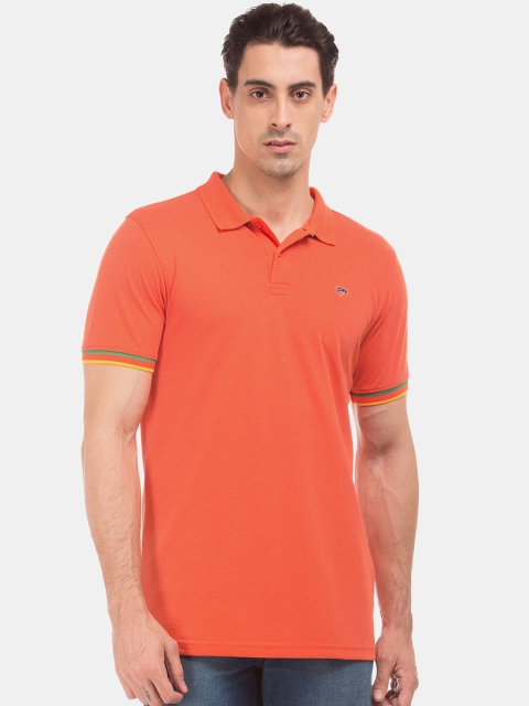 

Ruggers Men Orange Solid Polo Collar T-shirt