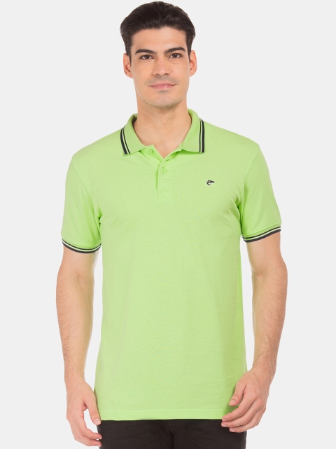 

Ruggers Men Green Solid Polo Collar T-shirt