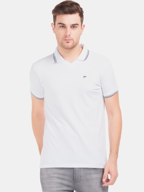 

Ruggers Men White Solid Polo Collar T-shirt