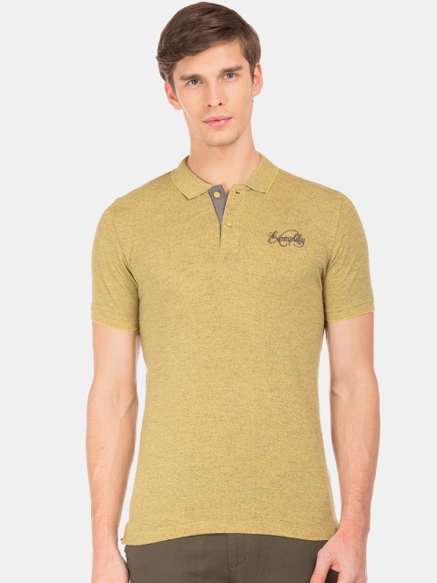 

Ruggers Men Mustard Yellow Solid Polo Collar T-shirt