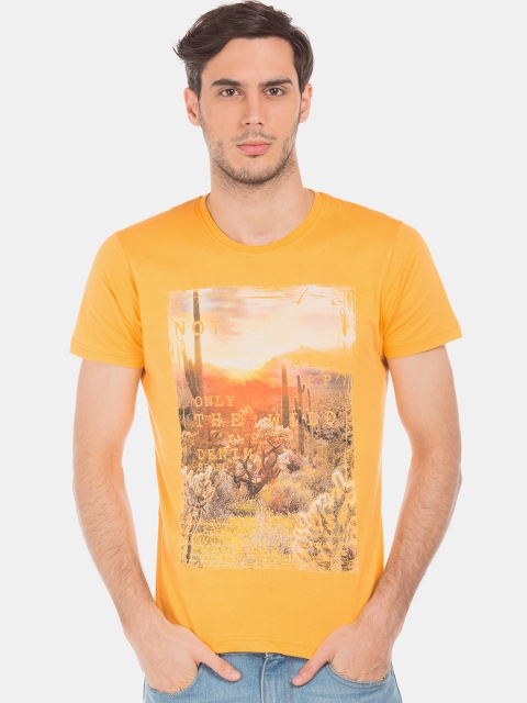 

Ruggers Men Yellow Printed Round Neck T-shirt