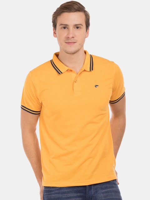 

Ruggers Men Yellow Solid Polo Collar T-shirt