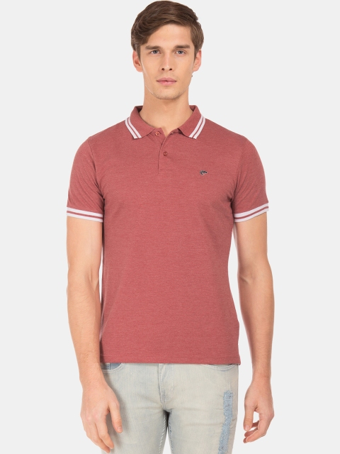 

Ruggers Men Red Solid Polo Collar T-shirt