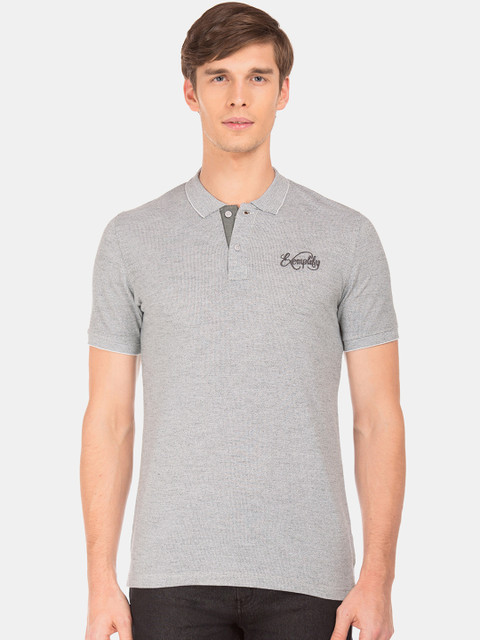

Ruggers Men Grey Solid Polo Collar T-shirt