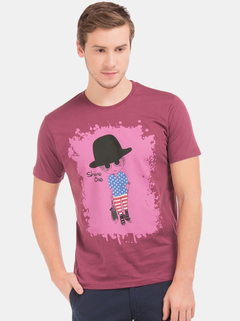 

Ruggers Men Pink Printed Round Neck T-shirt