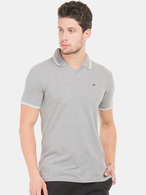 

Ruggers Men Grey Solid Polo Collar T-shirt