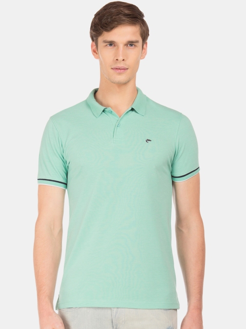 

Ruggers Men Green Solid Polo Collar T-shirt