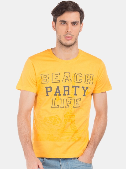 

Ruggers Men Yellow Printed Round Neck T-shirt