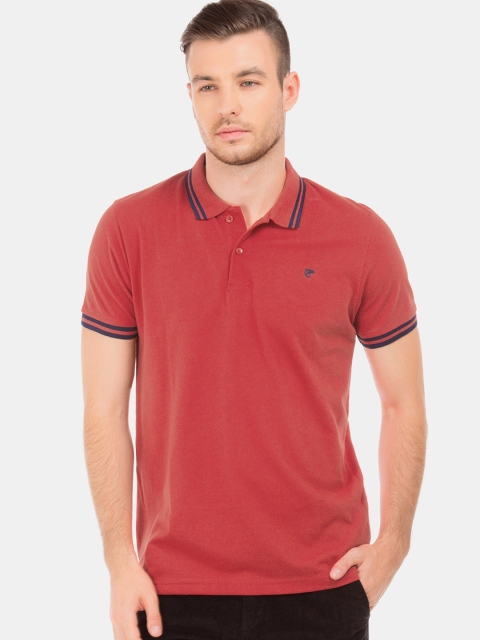 

Ruggers Men Red Solid Polo Collar T-shirt