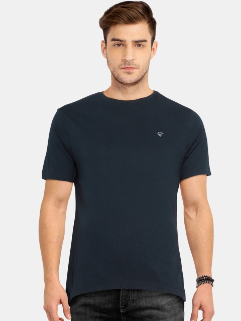 

Ruggers Men Navy Blue Slim Fit Solid Round Neck T-shirt