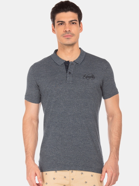 

Ruggers Men Navy Blue Solid Polo Collar T-shirt