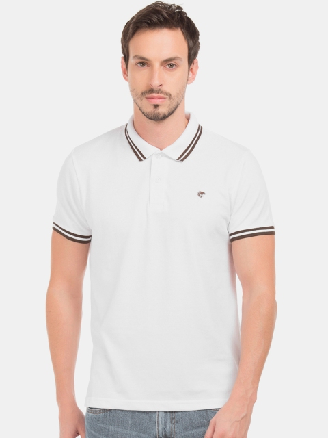 

Ruggers Men White Solid Polo Collar T-shirt