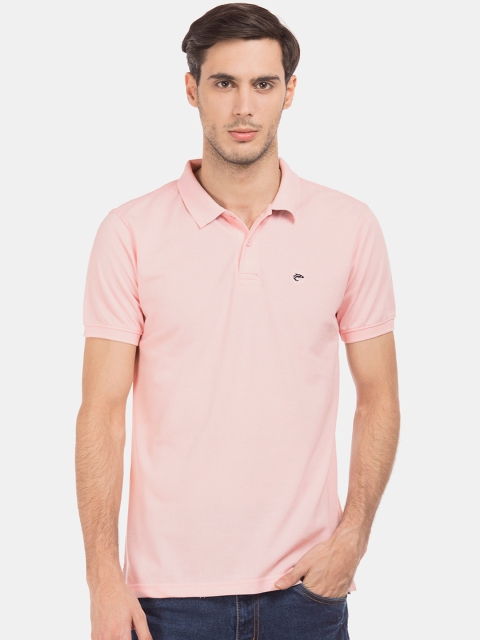 

Ruggers Men Pink Solid Polo Collar T-shirt