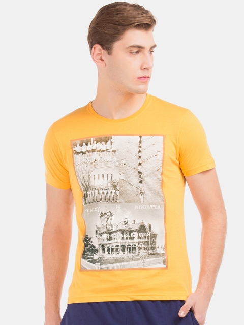 

Ruggers Men Yellow Printed Round Neck T-shirt