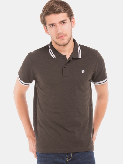 

Ruggers Men Brown Solid Polo Collar T-shirt