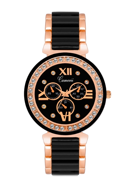 

Camerii Women Black & Rose Gold Elegance Analogue Watch CWL864