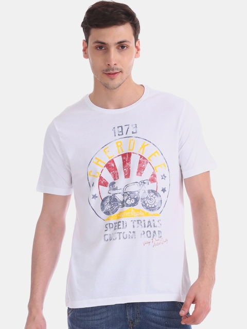 

Cherokee Men White Printed Slim Fit Round Neck T-shirt