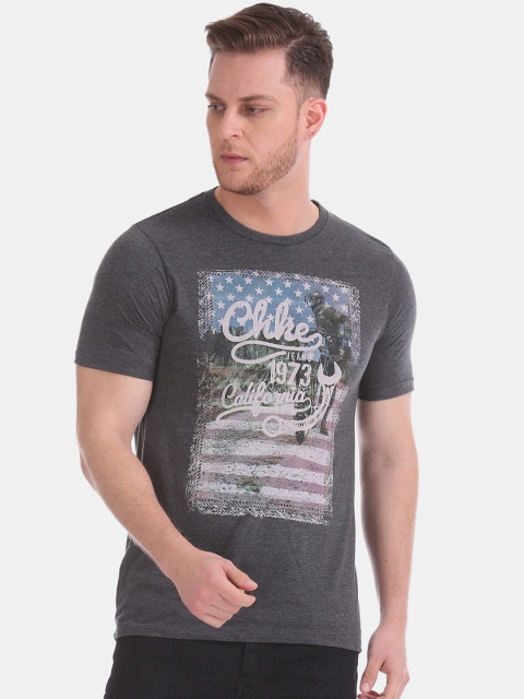 

Cherokee Men Grey Printed Round Neck T-shirt