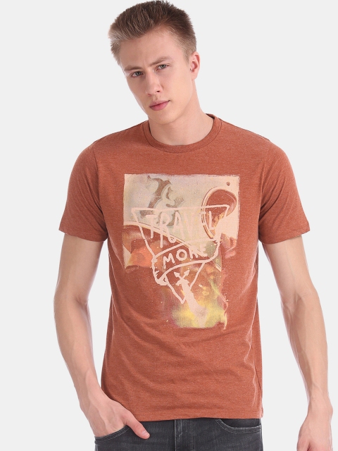 

Cherokee Men Brown Printed Round Neck T-shirt