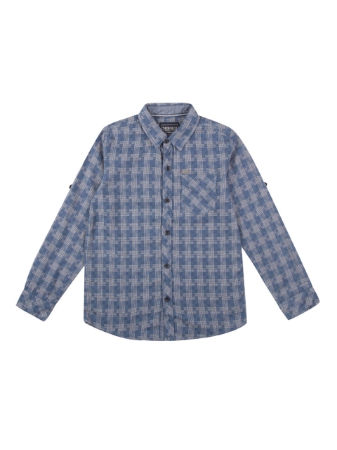 

Cherokee Boys Blue Regular Fit Checked Casual Shirt