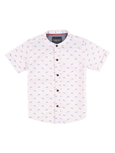 

Cherokee Boys Pink Regular Fit Printed Casual Shirt