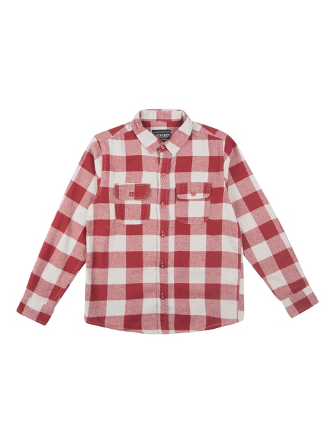 

Cherokee Boys Red & White Regular Fit Checked Casual Shirt