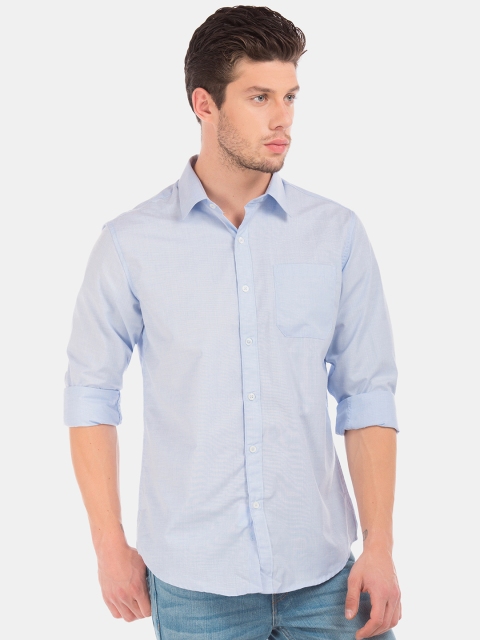 

Excalibur Men Blue Regular Fit Solid Casual Shirt