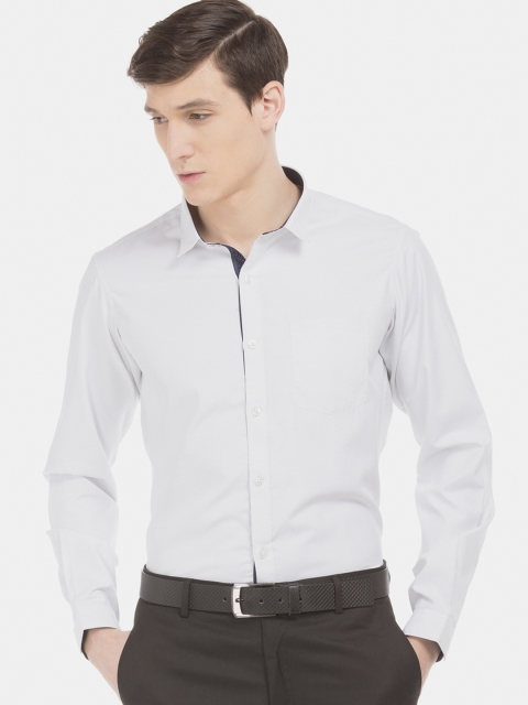 

Excalibur Men White Skinny Fit Printed Formal Shirt