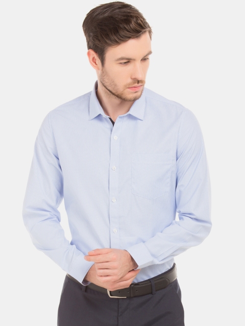 

Excalibur Men Blue Slim Fit Striped Formal Shirt