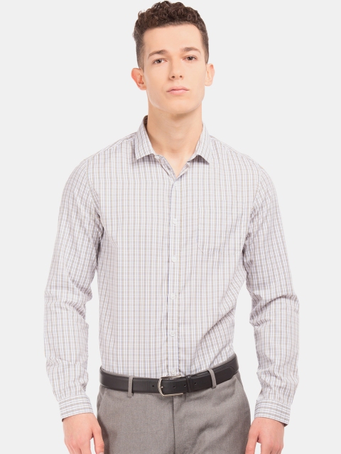 

Excalibur Men White Regular Fit Checked Formal Shirt