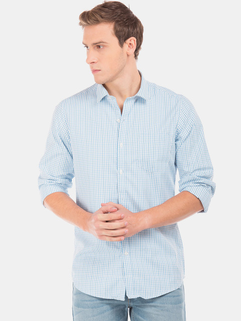 

Excalibur Men Blue Slim Fit Checked Casual Shirt