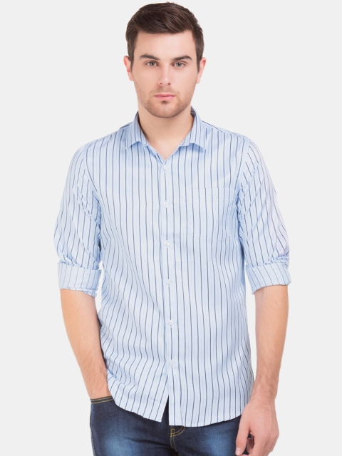 

Excalibur Men Blue Slim Fit Striped Casual Shirt