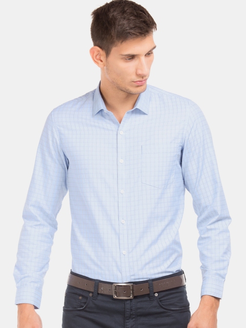 

Excalibur Men Blue Slim Fit Checked Casual Shirt