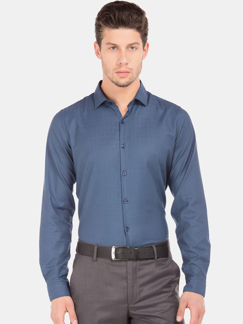 

Excalibur Men Blue Slim Fit Solid Party Shirt