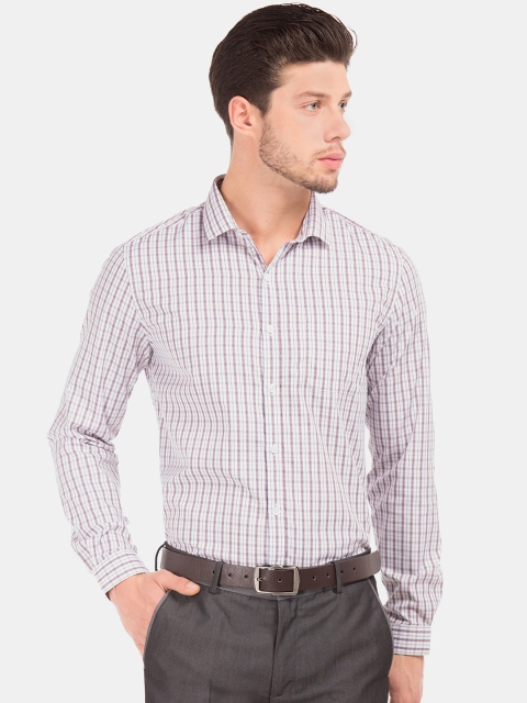 

Excalibur Men White & Blue Regular Fit Checked Formal Shirt