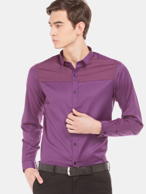 

Excalibur Men Purple Skinny Fit Printed Formal Shirt
