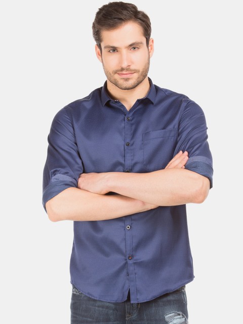 

Excalibur Men Blue Slim Fit Printed Casual Shirt
