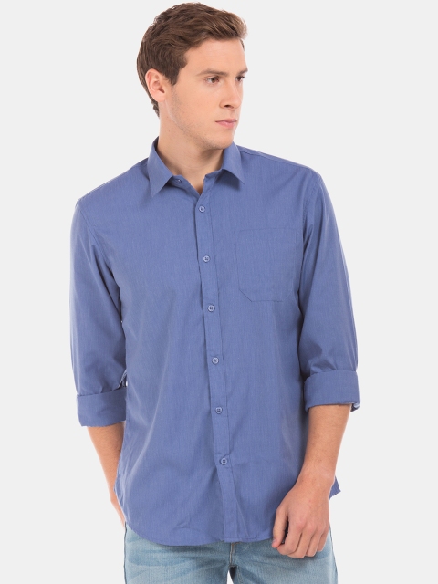 

Excalibur Men Blue Regular Fit Solid Casual Shirt