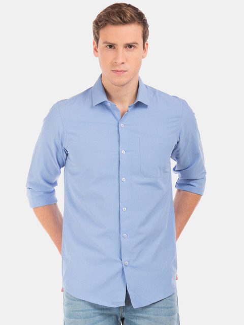

Excalibur Men Blue Slim Fit Solid Casual Shirt