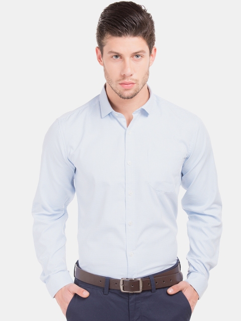 

Excalibur Men White & Blue Regular Fit Printed Formal Shirt