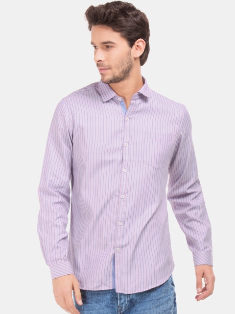 

Excalibur Men Pink & Blue Slim Fit Striped Casual Shirt