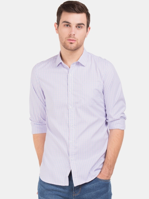 

Excalibur Men Purple & Blue Slim Fit Checked Casual Shirt
