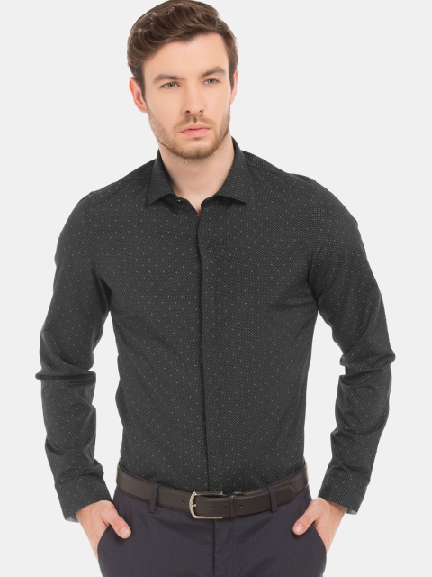 

Excalibur Men Black Skinny Fit Printed Formal Shirt