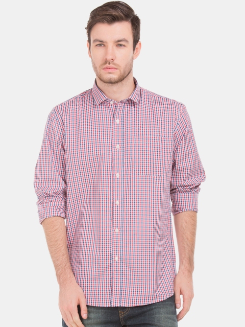 

Excalibur Men Red & Blue Regular Fit Checked Casual Shirt