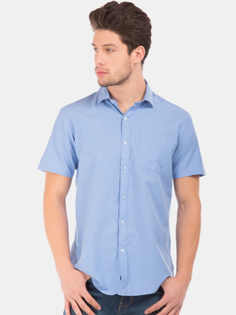 

Excalibur Men Blue Regular Fit Solid Casual Shirt