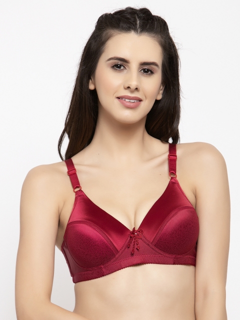 

Quttos Red Satin Finish Underwired Lightly Padded T-shirt Bra QT-BR-4005