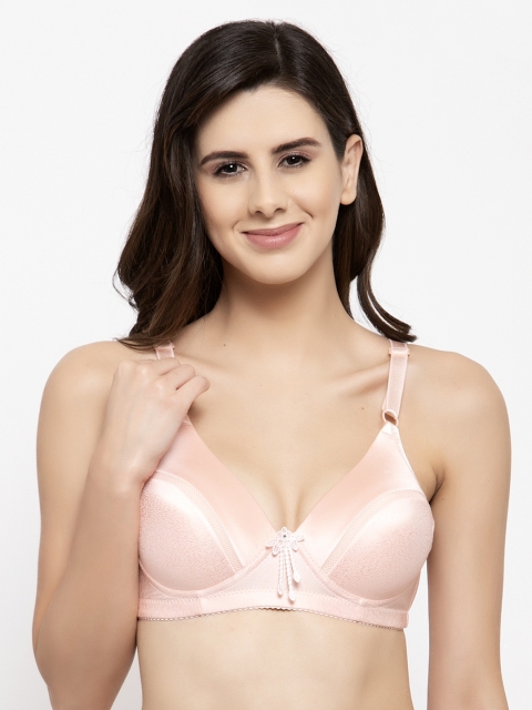 

Quttos Pink Satin Finish Underwired Lightly Padded T-shirt Bra QT-BR-4005