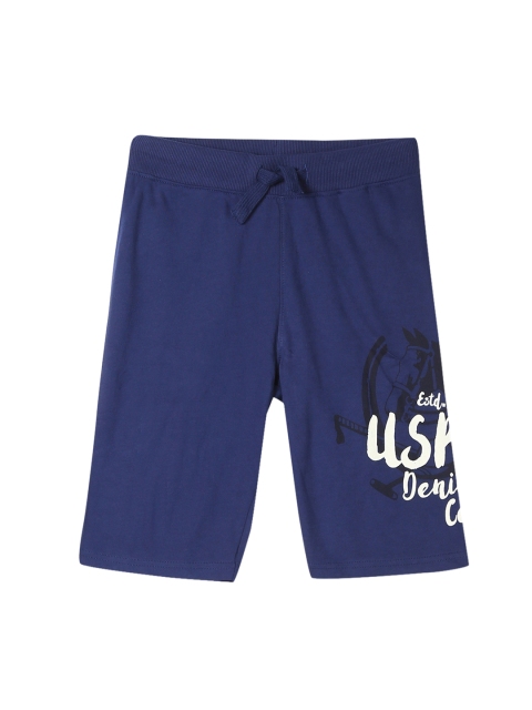 

U.S. Polo Assn. Kids Boys Blue Printed Regular Fit Shorts